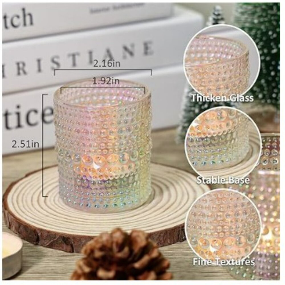 12 Pcs Votive Candle Holders, Glass Holders Bulk for Table Centerpiece - Picture 4 of 5